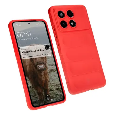 Pancerne etui Bizon Case Tur do Xiaomi Poco F6 Pro, czerwone