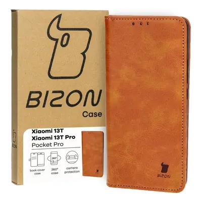 Etui z klapką Bizon Case Pocket Pro do Xiaomi 13T Pro / 13T, brązowe