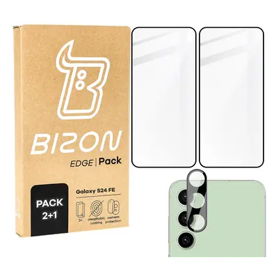 2x Szkło hartowane z ramką + szybka na aparat Bizon Edge 2 Pack do Samsung Galaxy S24 FE