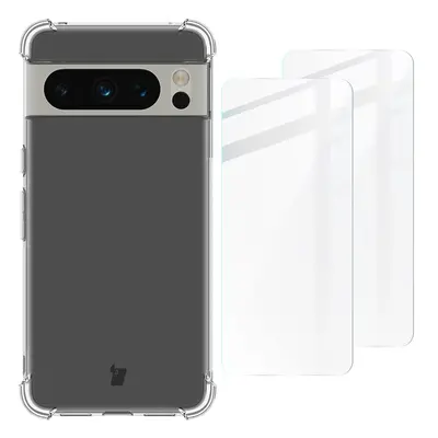 Etui + 2x szkło Bizon Case Clear Pack do Google Pixel 8 Pro, przezroczyste