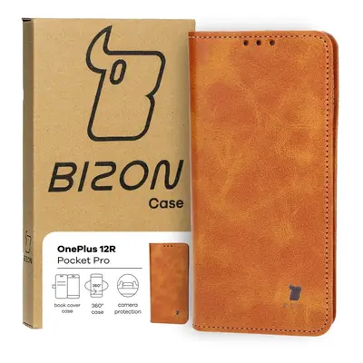 Etui z klapką Bizon Case Pocket Pro do OnePlus 12R, brązowe