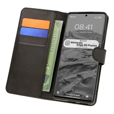 Etui z klapką Bizon Case Pocket do Motorola Edge 50 Fusion, czarne