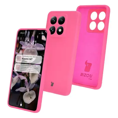 Silikonowe etui Bizon Soft Case do Xiaomi Redmi 14C 4G / Poco C75, neonowo-różowe