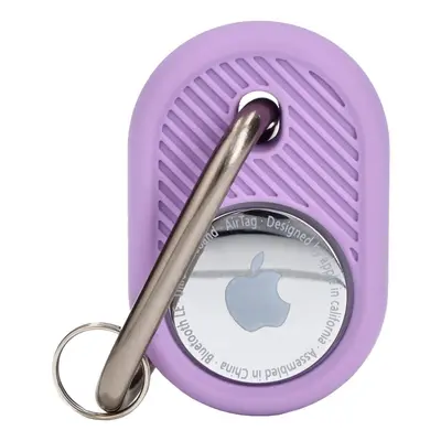 Etui Bizon Case Locator Travel do Apple AirTag, fioletowe