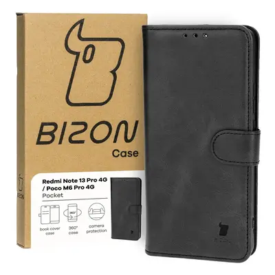 Etui z klapką Bizon Case Pocket do Xiaomi Poco M6 Pro 4G / Xiaomi Redmi Note 13 Pro 4G, czarne