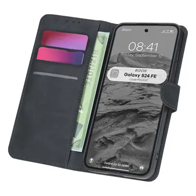 Etui z klapką Bizon Case Pocket do Galaxy S24 FE, czarne