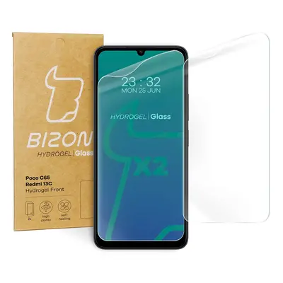 Folia hydrożelowa na ekran Bizon Glass Hydrogel Front do Redmi 13C/13C 5G/Poco C65, 2 sztuki