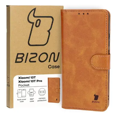 Etui z klapką Bizon Case Pocket do Xiaomi 13T Pro / 13T, brązowe