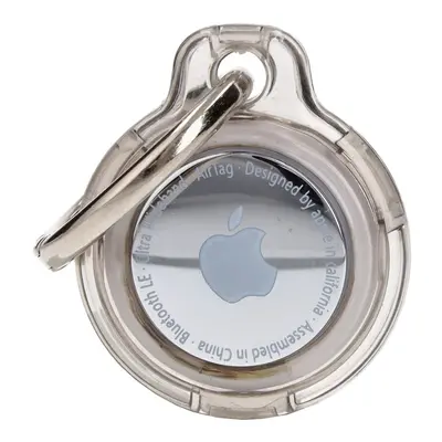 Etui Bizon Case Locator Keychain do Apple AirTag, przezroczysto-czarne