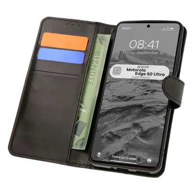 Etui z klapką Bizon Case Pocket do Motorola Edge 50 Ultra, czarne