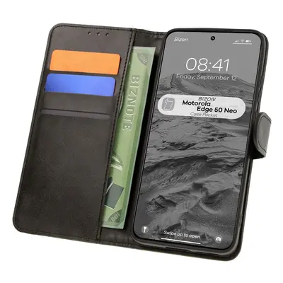 Etui z klapką Bizon Case Pocket do Motorola Edge 50 Neo, czarne