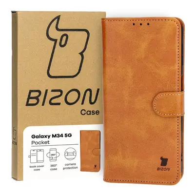 Etui z klapką Bizon Case Pocket do Galaxy M34 5G, brązowe