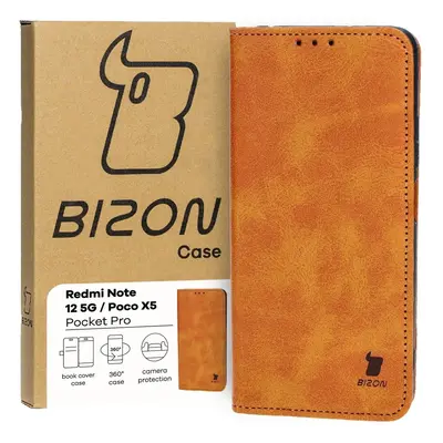 Etui z klapką Bizon Case Pocket Pro do Xiaomi Redmi Note 12 5G / Xiaomi Poco X5, brązowe