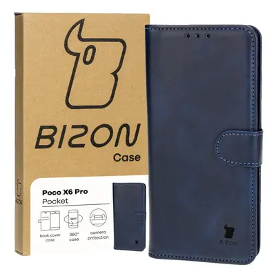 Etui z klapką Bizon Case Pocket do Xiaomi Poco X6 Pro, granatowe