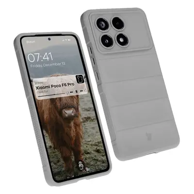 Pancerne etui Bizon Case Tur do Xiaomi Poco F6 Pro, jasnoszare