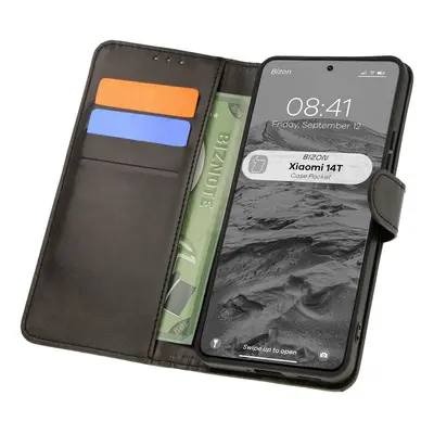 Etui z klapką Bizon Case Pocket do Xiaomi 14T, czarne