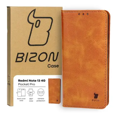 Etui z klapką Bizon Case Pocket Pro do Xiaomi Redmi Note 13 4G, brązowe