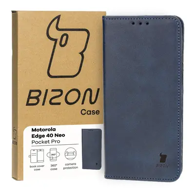 Etui z klapką Bizon Case Pocket Pro do Motorola Edge 40 Neo, granatowe