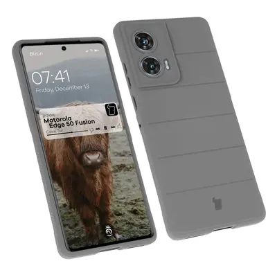 Pancerne etui Bizon Case Tur do Motorola Edge 50 Fusion, jasnoszare