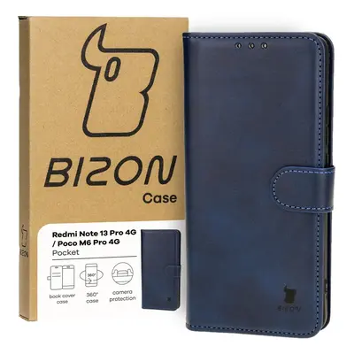 Etui z klapką Bizon Case Pocket do Xiaomi Poco M6 Pro 4G / Xiaomi Redmi Note 13 Pro 4G, granatow