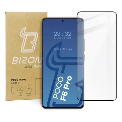 Szkło hartowane Bizon Glass Edge 2 do Xiaomi Poco F6 Pro, czarne