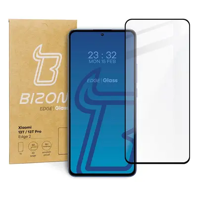 Szkło hartowane Bizon Glass Edge 2 do Xiaomi 13T / 13T Pro, czarne