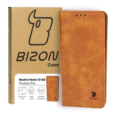 Etui z klapką Bizon Case Pocket Pro do Xiaomi Redmi Note 13 5G, brązowe