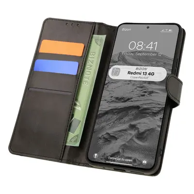 Etui z klapką Bizon Case Pocket do Xiaomi Redmi 13 4G, czarne