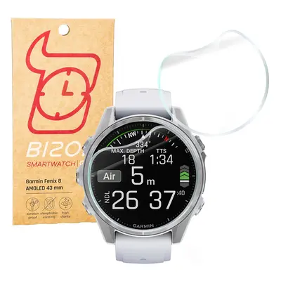 Folia hydrożelowa na ekran Bizon Glass Watch Hydrogel do Garmin Fenix 8 AMOLED 43 mm, 2 sztuki