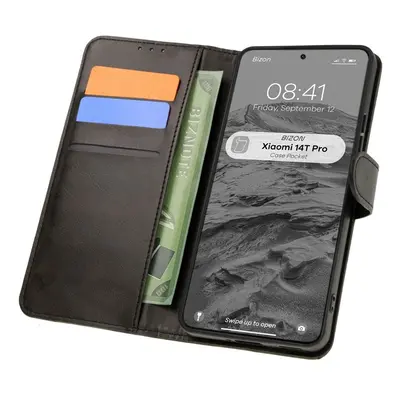 Etui z klapką Bizon Case Pocket do Xiaomi 14T Pro, czarne