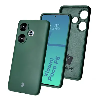 Silikonowe etui Bizon Soft Case do Xiaomi Poco F6, ciemnozielone