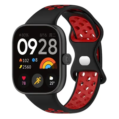 Pasek Bizon Strap Watch Octo do Redmi Watch 4 / Xiaomi Smart Band 9 Pro / 8 Pro, czarno-czerwony