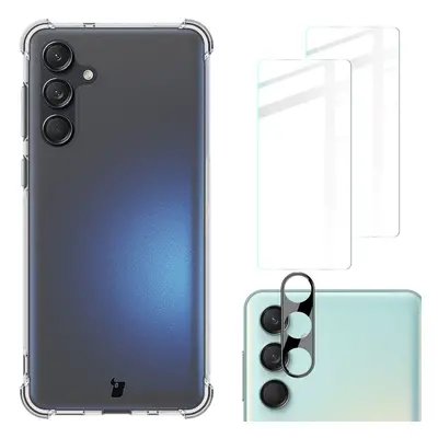 Etui + 2x szkło + obiektyw Bizon Case Clear Pack do Galaxy M55 5G, przezroczyste