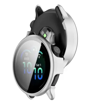 Etui ze szkłem do zegarka Bizon Case+Glass Watch do Garmin Vivoactive 6, satynowo srebrne