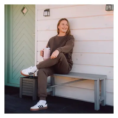 Spodnie bawełniane damskie mleczna czekolada Easy Long - SMALL