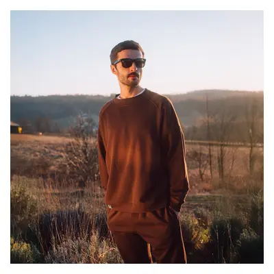 Bluza bawełniana męska ciemna czekolada Easy - SMALL