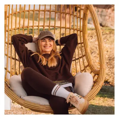 Bluza bawełniana damska ciemna czekolada Easy - LARGE