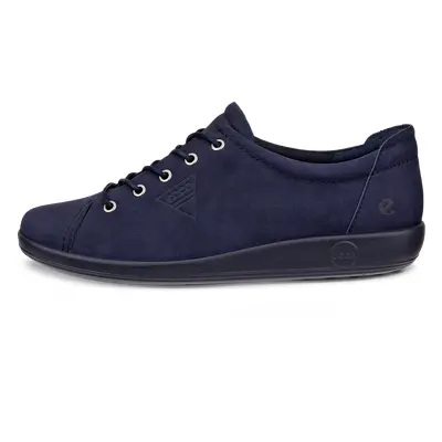 ECCO Soft 2.0 - Damskie nubukowe sneakersy - Granatowy - Size: 35 (UK 2.5-3)