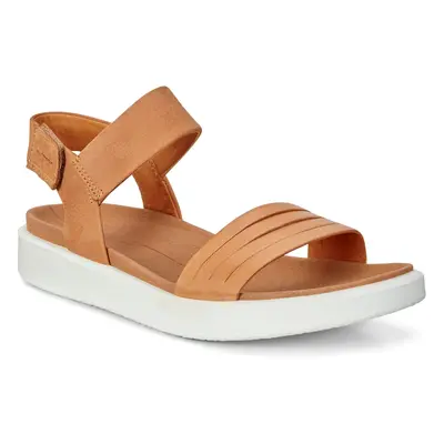 ECCO Flowt W - Damskie zamszowe sandały na płaskim obcasie - Brązowy - Size: 36 (UK 3.5-4)