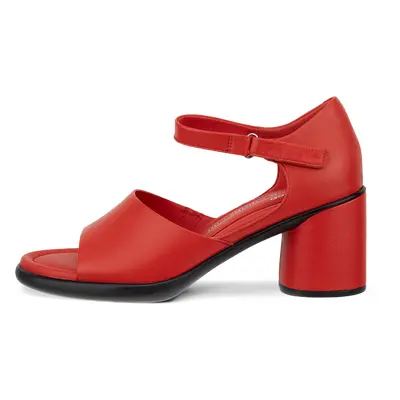 ECCO Sculpted Sandal LX 55 - Damskie skórzane sandały na obcasie - Czerwony - Size: 36 (UK 3.5-4