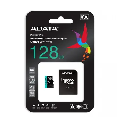 Adata Karta pamięci microSD Premier Pro 128 GB UHS1 U3 V30 A2 + adapter