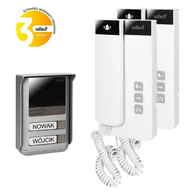 OUTLET_1: Domofon dwurodzinny 2-żyłowy Vibell (Orno) OR-DOM-SL-924