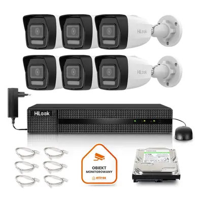 Zestaw monitoringu Hilook by Hikvision 6 kamer IP IPCAM-B6-30DL 6MP PoE