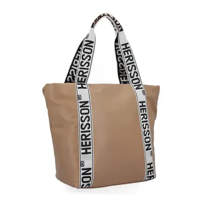 Modne Torebki Damskie Shopper Bag firmy Herisson Ciemno Beżowe (kolory)