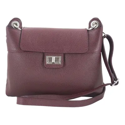 Torebka damska skórzana crossbody - Bordowa