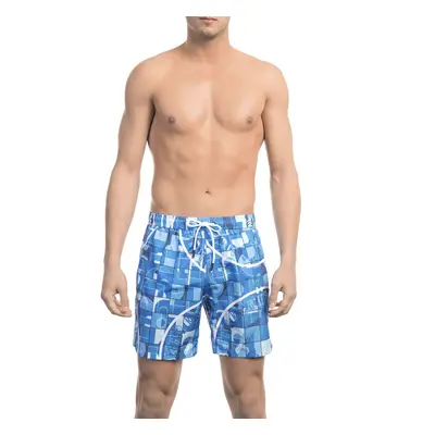 Modny, markowy strój kapielowy Bikkembergs Beachwear model BKK1MBM05 kolor Niebieski. Odzież męs