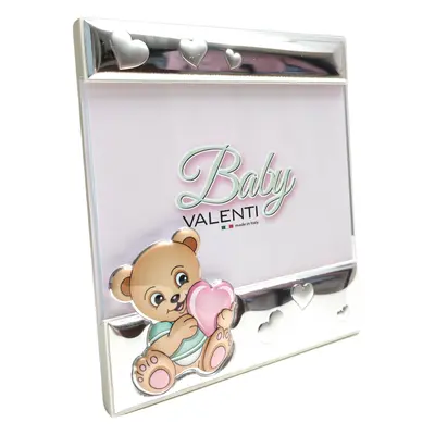 RAMKA SREBRNA NA ZDJĘCIE MIŚ PREZENT DLA DZIEWCZYNKI CHRZEST ROCZEK URODZINY