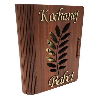 Szkatułka, Drewniane PUDEŁKO z życzeniami dla Babci na Dzień Babci Życzenia PREZENT
