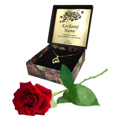 Złoty naszyjnik serce z cyrkonią na prezent dla Mamy