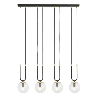 Elegancka lampa wisząca czarna/złota 4-punktowa GLAM 1114/4